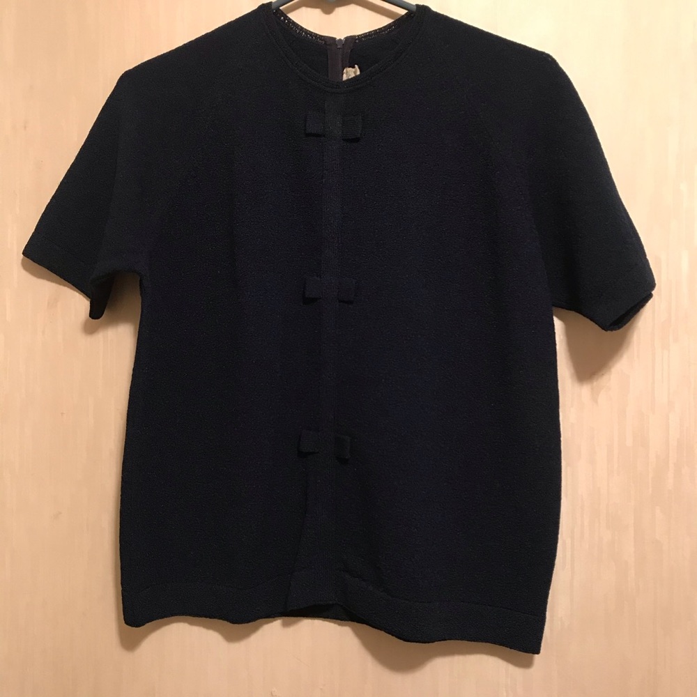 VINTAGE EXMOOR Dimmer-Skimmer Blue Knit Top